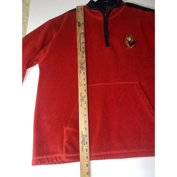 Coconut Pier Mens Lg Red Fleece Pullover French Quarter New Orleans Mardi Gras - Picture 8 of 8